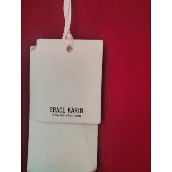 Grace Karin Womens Red Chiffon Split Bell Sleeve Layered Blouse Top Size 2XL NEW - Picture 2 of 4